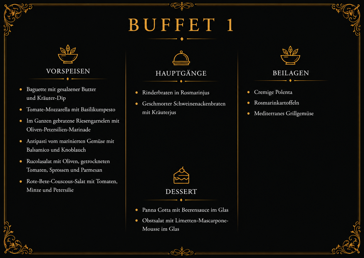 Klassisches Buffet